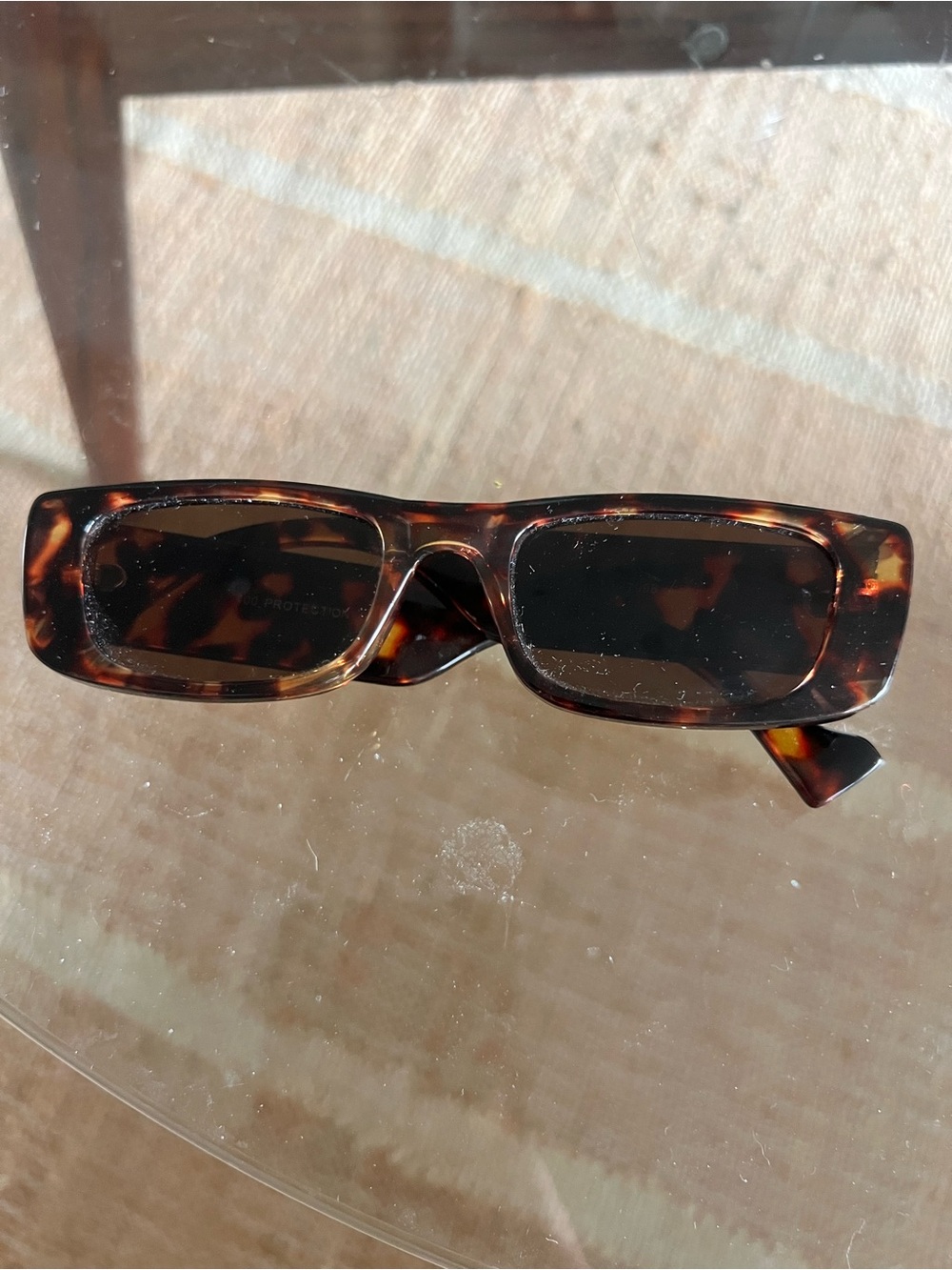 Tortoiseshell Rectangular Sunglasses - Brown